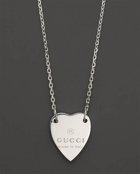 gucci heart necklace on sale|Gucci trademark necklace with heart pendant.